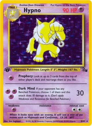 Hypno (8)  - Holo Rare - Unlimited Holofoil