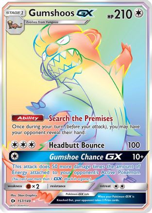 Gumshoos GX (Secret) - 157/149 - Secret Rare - Holofoil