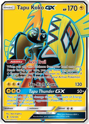 Tapu Koko GX (Full Art) - 135/145 - Ultra Rare - Holofoil