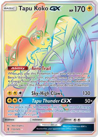 Tapu Koko GX (Secret) - 153/145 - Secret Rare - Holofoil