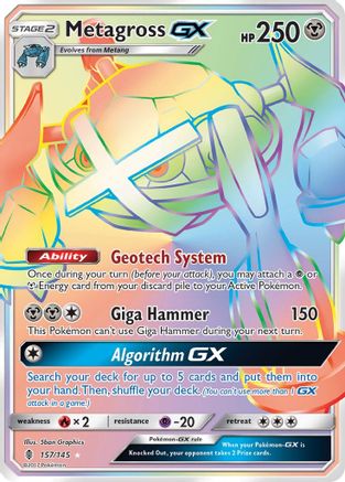 Metagross GX (Secret) - 157/145 - Secret Rare - Holofoil