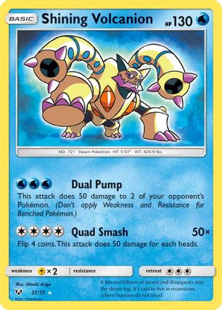 Shining Volcanion - 027/73 - Shiny Holo Rare - Holofoil