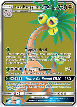 Alolan Exeggutor GX (Full Art) - 107/111 - Ultra Rare - Holofoil