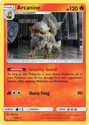 Arcanine - 006/18 - Rare - Holofoil