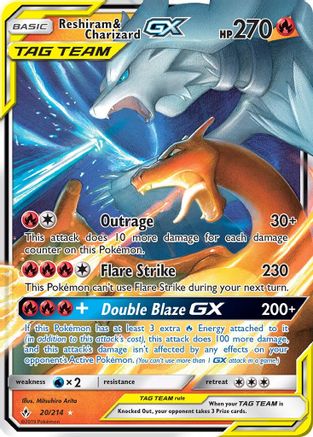 Reshiram & Charizard GX - 020/214 - Ultra Rare - Holofoil