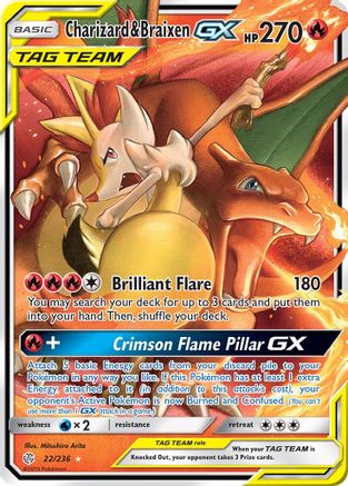 Dracaufeu et Goupelin GX - 022/236 - Ultra Rare - Holo