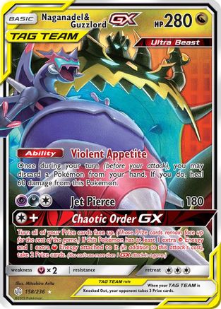 Naganadel & Guzzlord GX - 158/236 - Ultra Rare - Holofoil