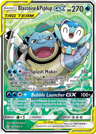 Blastoise & Piplup GX (Alternate Full Art)  - Ultra Rare - Holofoil