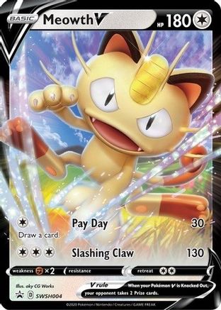 Meowth V - SWSH004  - Promo - Holofoil