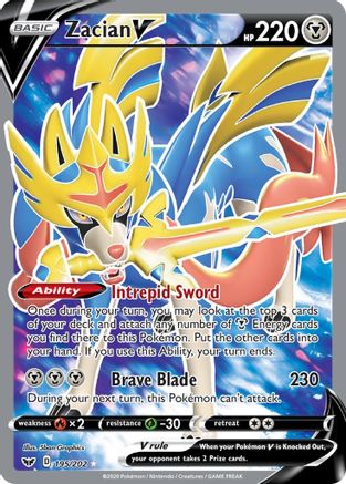 Zacian V (Full Art) - 195/202 - Ultra Rare - Holofoil