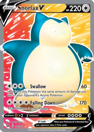 Snorlax V (Full Art) - 197/202 - Ultra Rare - Holofoil