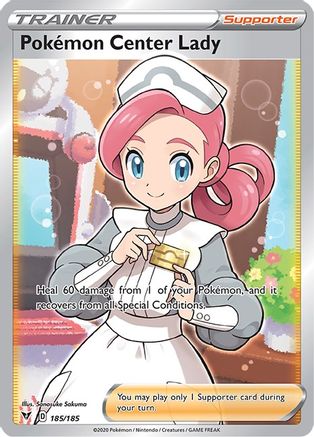 Pokemon Center Lady (Full Art) - 185/185 - Ultra Rare - Holofoil