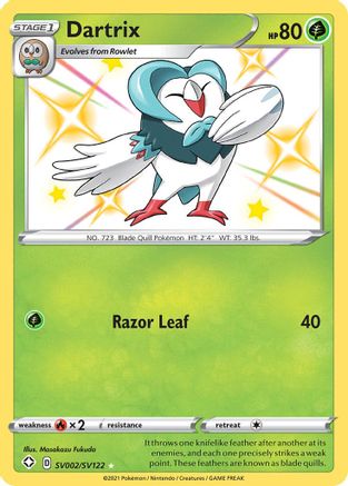 Dartrix - SV002/SV122 - Shiny Holo Rare - Holofoil