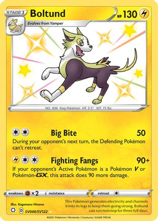 Boltund - SV040/122 - Shiny Holo Rare - Holofoil