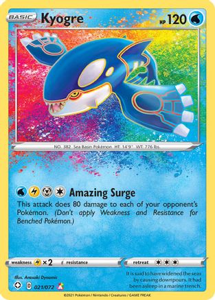 Kyogre - 021/072 - Amazing Rare - Holofoil