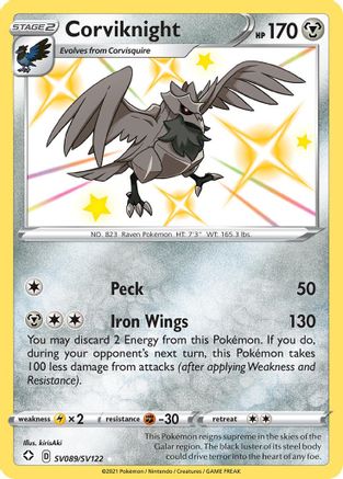 Corviknight - SV089/SV122 - Shiny Holo Rare - Holofoil