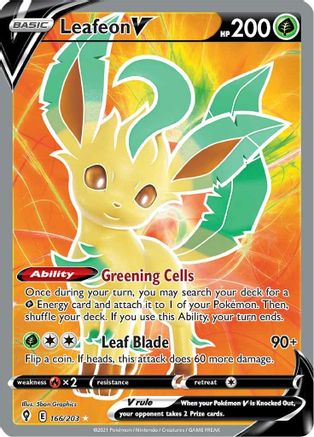Leafeon V (Full Art) - 166/203 - Ultra Rare - Holofoil