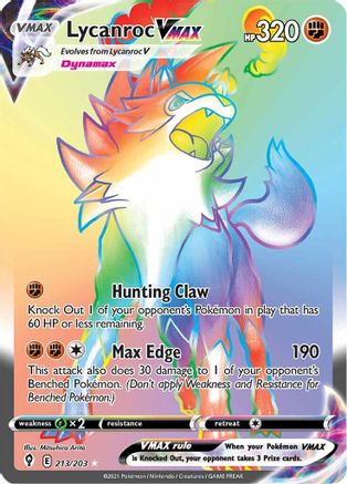 Lycanroc VMAX (Secret) - 213/203 - Secret Rare - Holofoil