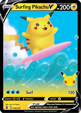 Surfing Pikachu V - 008/025 - Ultra Rare - Holofoil