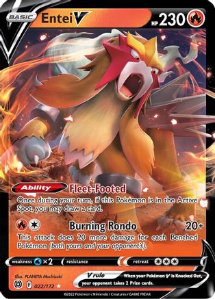 Entei V - 022/172 - Ultra Rare - Holofoil