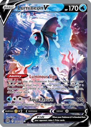 Lumineon V (Alternate Full Art) - 156/172 - Ultra Rare - Holofoil