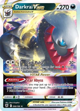 Darkrai VSTAR - 099/189 - Ultra Rare - Holofoil