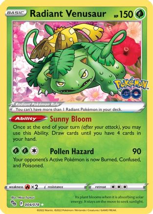 Radiant Venusaur - 004/078 - Radiant Rare - Holofoil