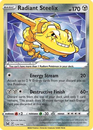 Radiant Steelix - 124/196 - Radiant Rare - Holofoil