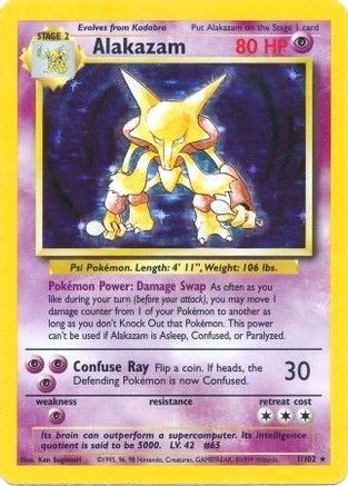 Alakazam - 001/102 - Holo Rare - Holofoil