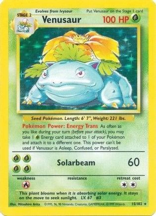 Venusaur - 015/102 - Holo Rare - Holofoil