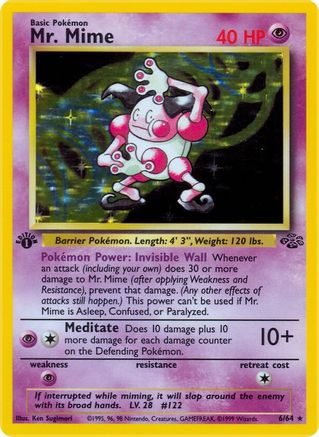 Mr. Mime (6)  - Holo Rare - Unlimited Holofoil