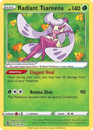 Radiant Tsareena - 016/195 - Radiant Rare - Holofoil