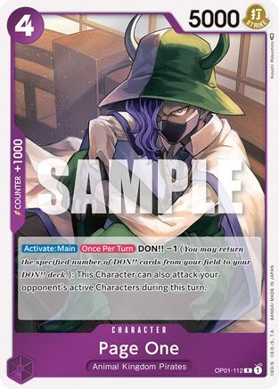 Page One (OP01-112) - Rare