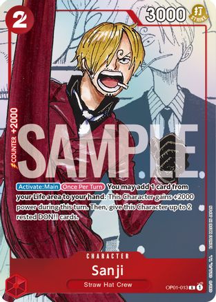 Sanji - OP01-013 (Alternate Art) (OP01-013) - Promo