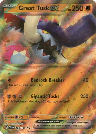 Great Tusk ex - 123/198  - Double Rare - Holofoil