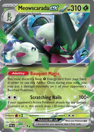 Meowscarada ex - 015/193  - Double Rare - Holofoil