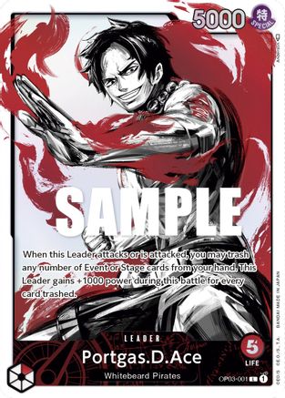 Portgas.D.Ace (Alternate Art) (OP03-001) - Leader