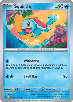 Squirtle - 007/165  - Common - Reverse Holofoil