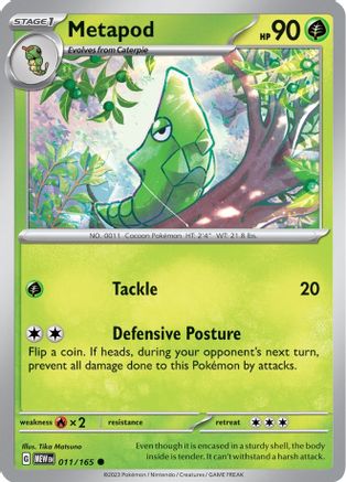 Metapod - 011/165 - Common - Reverse Holofoil