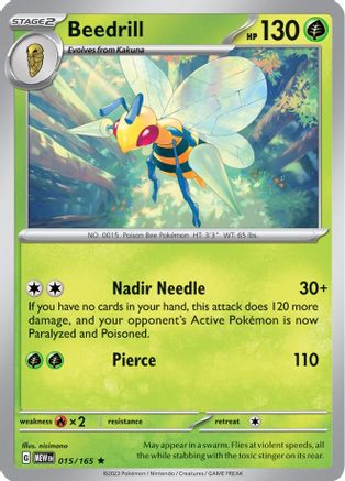 Beedrill - 015/165 - Rare - Reverse Holofoil
