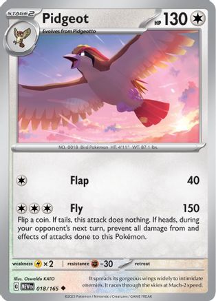 Pidgeot - 018/165 - Uncommon - Reverse Holofoil