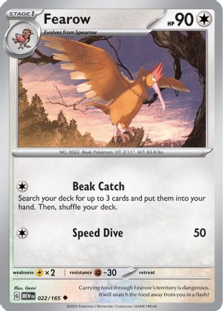 Fearow - 022/165 - Uncommon - Normal