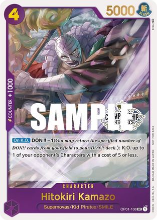 Hitokiri Kamazo (Pack de Participation Championnat en Magasin) (OP01-108) - Promo