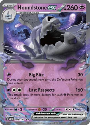 Houndstone ex - 102/197 - Double Rare - Holofoil