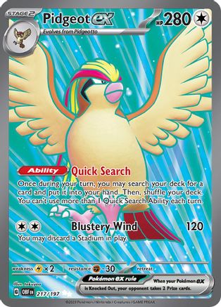 Pidgeot ex - 217/197  - Ultra Rare - Holofoil