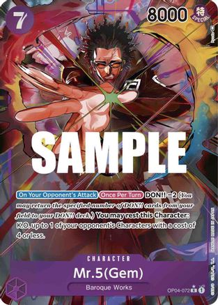 Mr.5 (Gem) (Alternate Art) (OP04-072) - Rare