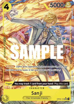 Sanji (104) (Alternate Art) (OP04-104) - Super Rare