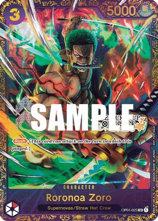 Roronoa Zoro - OP01-025 (Treasure Cup) (OP01-025)  -  Super Rare