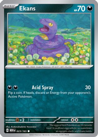 Ekans - 023/165 - Common - Reverse Holofoil