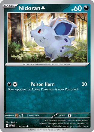 Nidoran F - 029/165 - Common - Reverse Holofoil